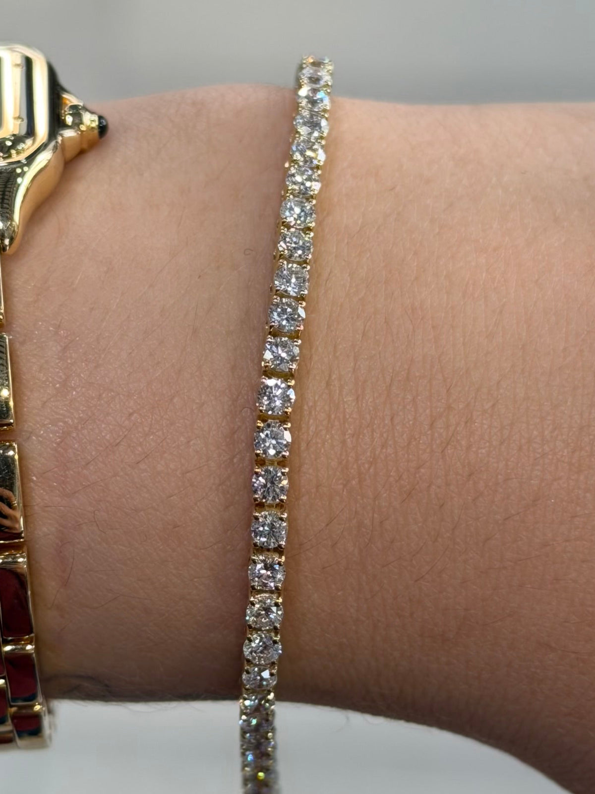 4.18 ct Lab Diamond Tennis Bracet 14k Yellow Gold