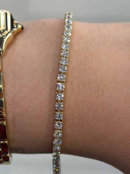 4.18 ct Lab Diamond Tennis Bracet 14k Yellow Gold