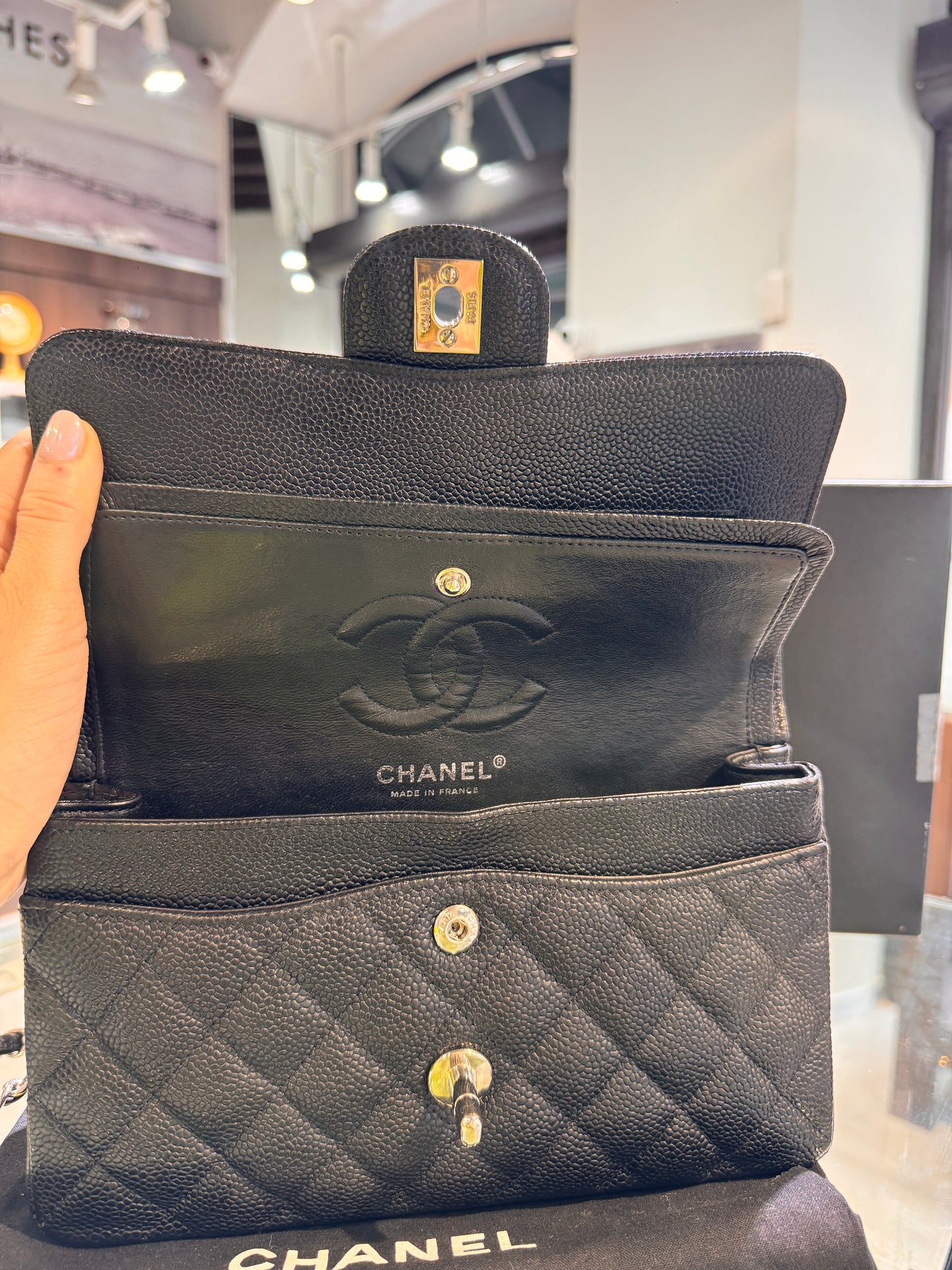 Chanel Small Black Caviar Classic Double Flap