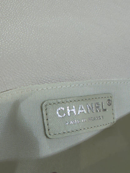 Chanel White Caviar Boy Bag