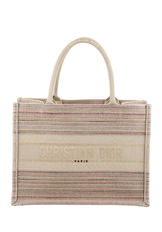 Christian Dior Medium Multicolor Stripes Book Tote