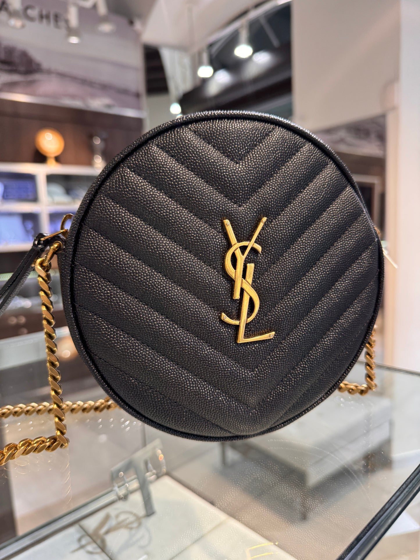 YSL Round Black Crossbody