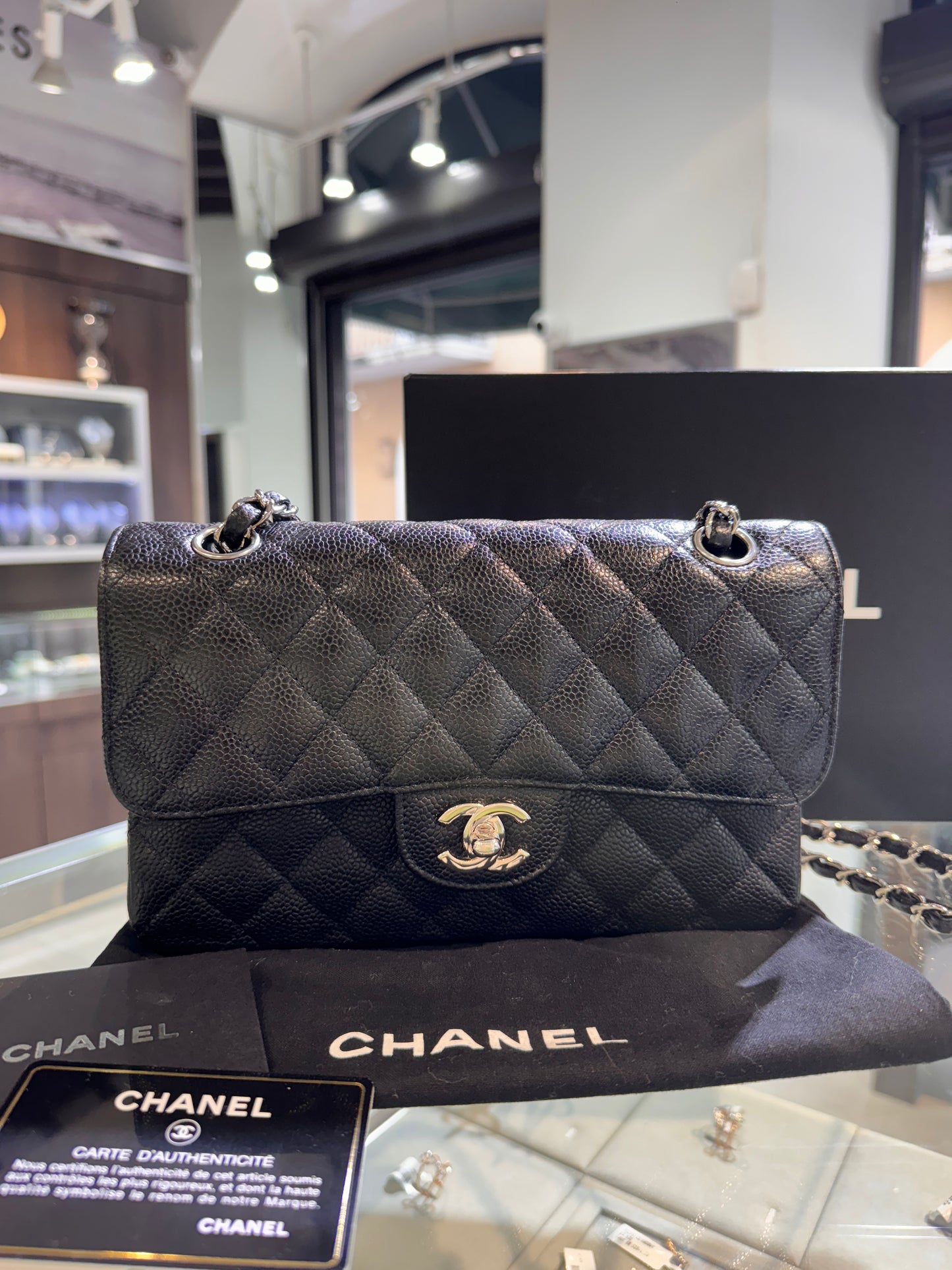 Chanel Small Black Caviar Classic Double Flap