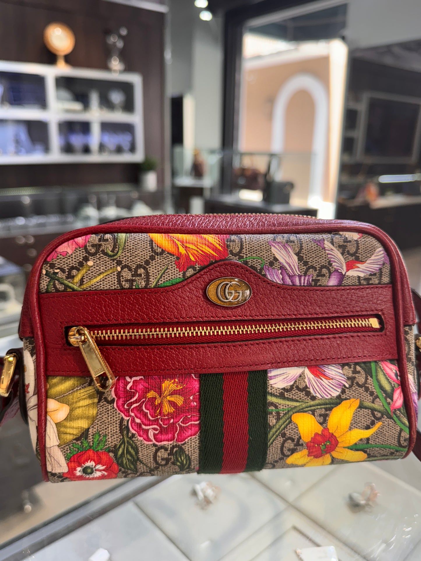 Gucci Ophidia Red Flora Crossbody