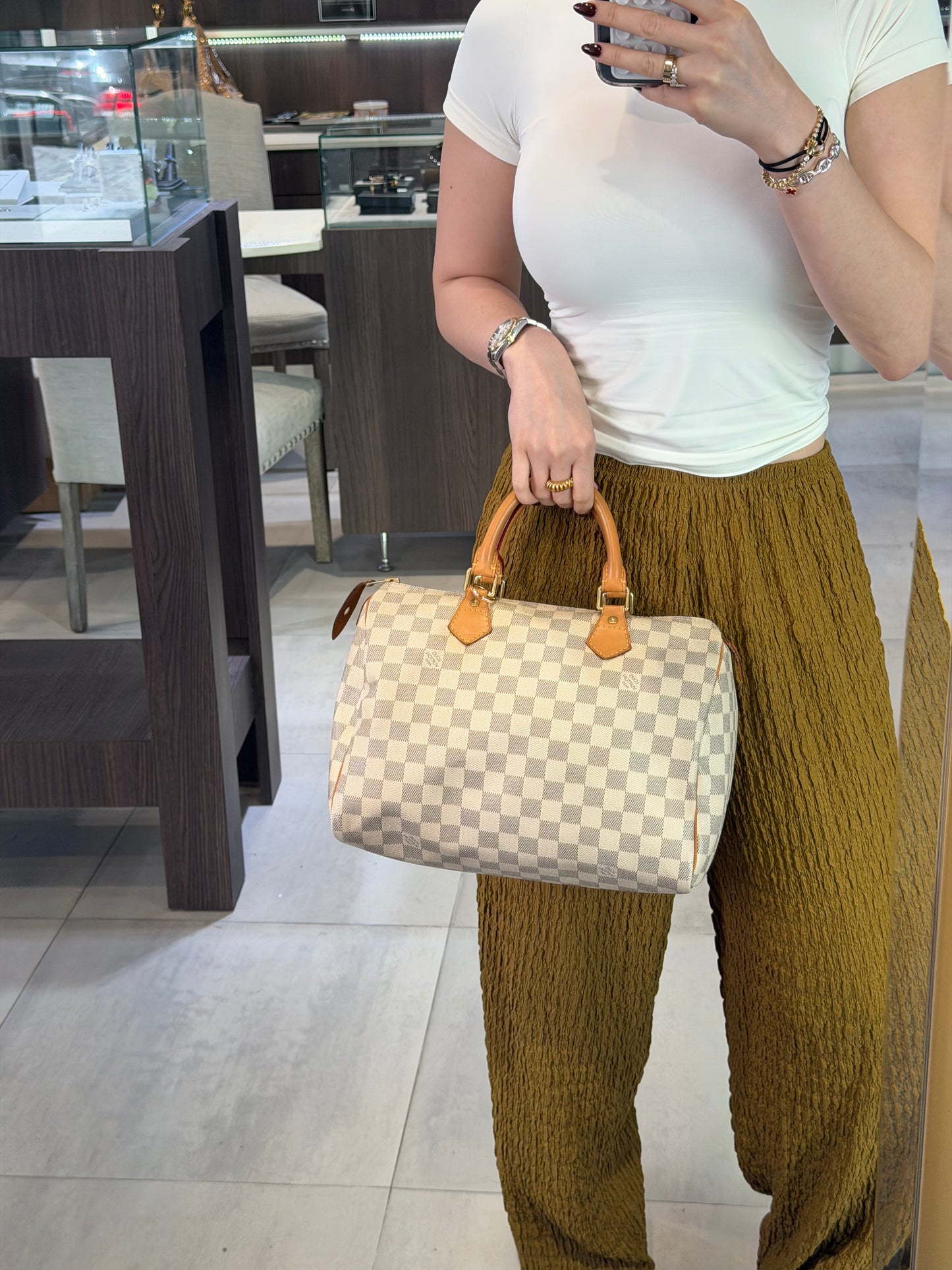 Pre-Owned LV Azur Damier Speedy 30