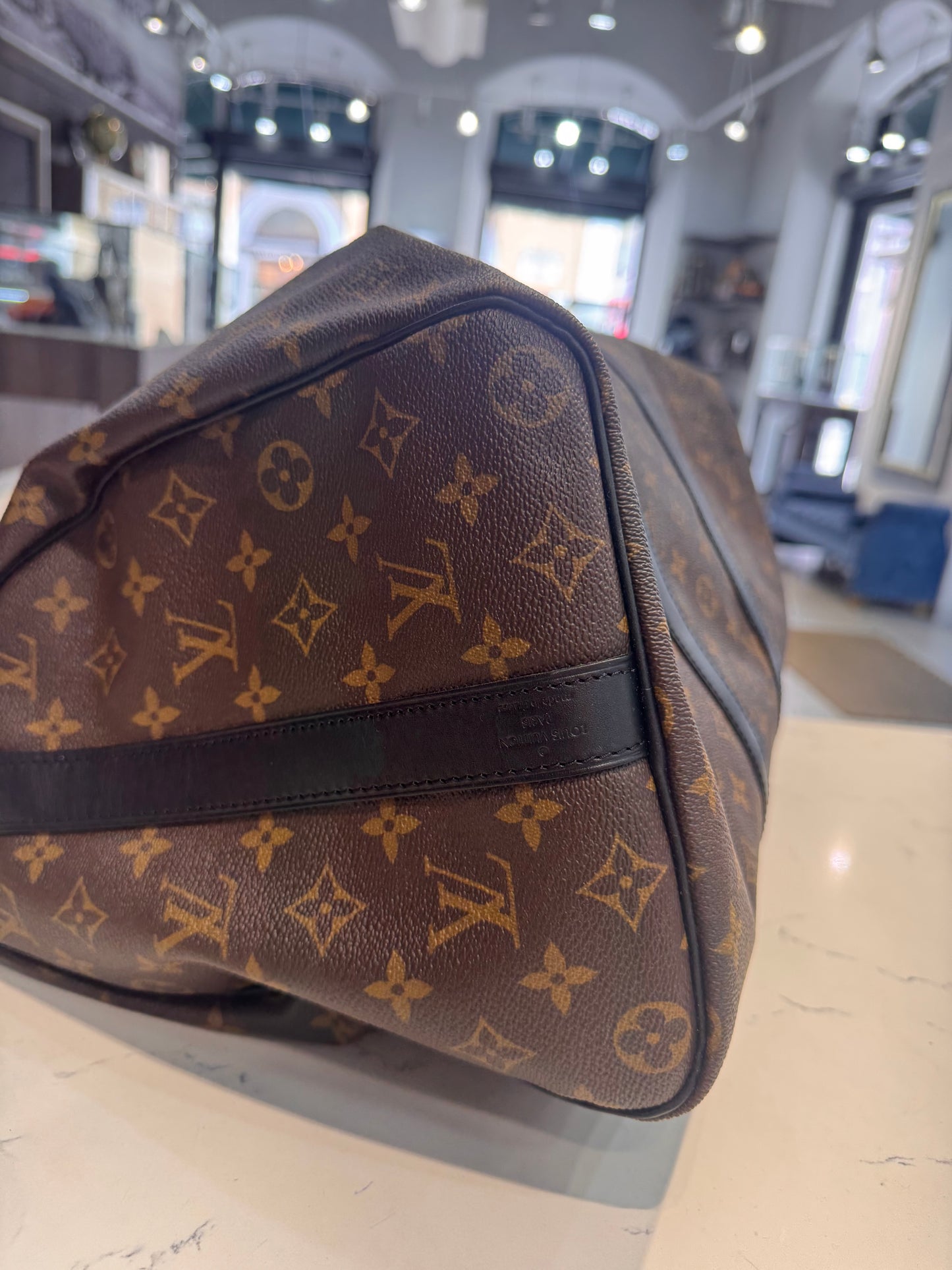 Louis Vuitton Monogram Macassar Keepall Bandouliere 45