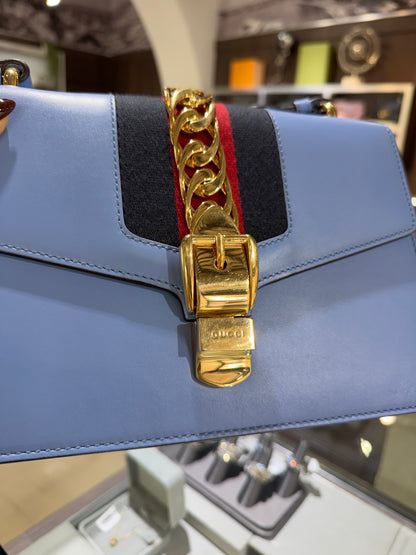 Pre-Owned GG Blue Sylvie Shoulder Bag