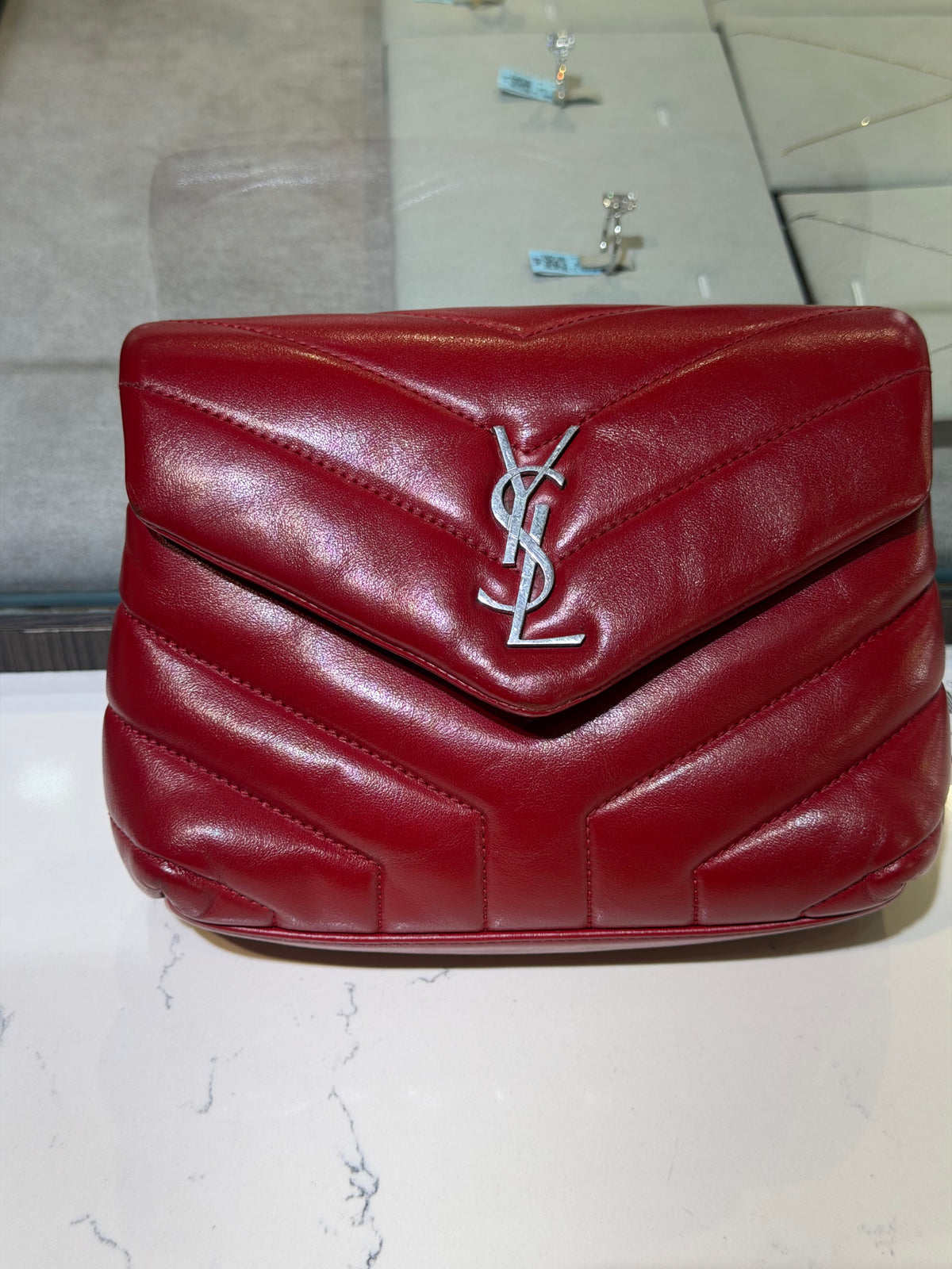 Pre-Owned YSL Red Mini Loulou Crossbody Bag
