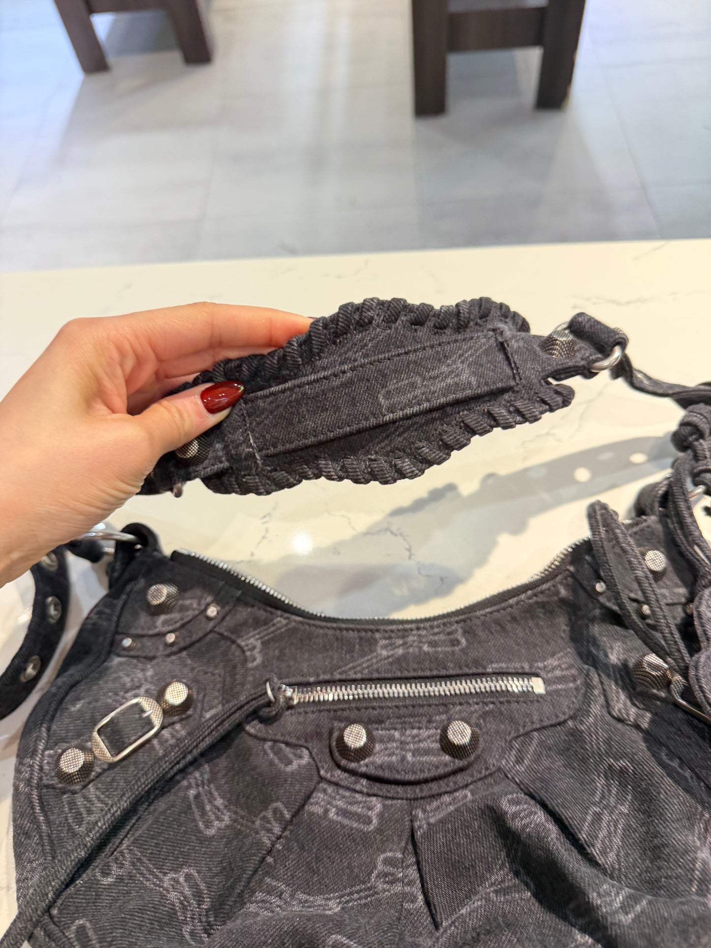 Balenciaga Le da Denim Cagole Small Shoulder Bag