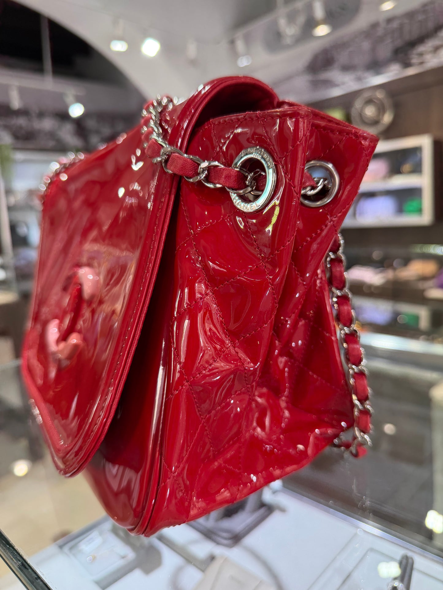 Pre-Owned CC Red Patent Lipstick  Flap