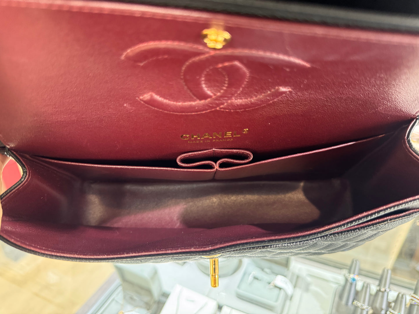 Chanel Black Caviar Medium Classic Flap Gold Hardware