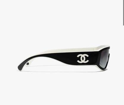 Unworn CC Shield Sunglasses Black & White