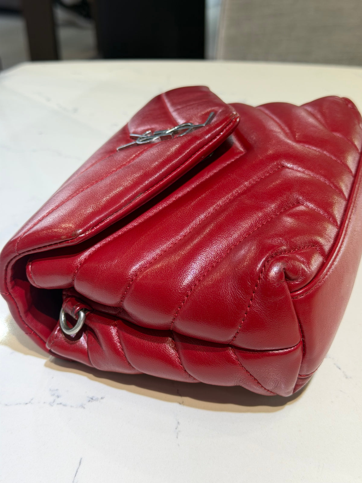 Pre-Owned YSL Red Mini Loulou Crossbody Bag