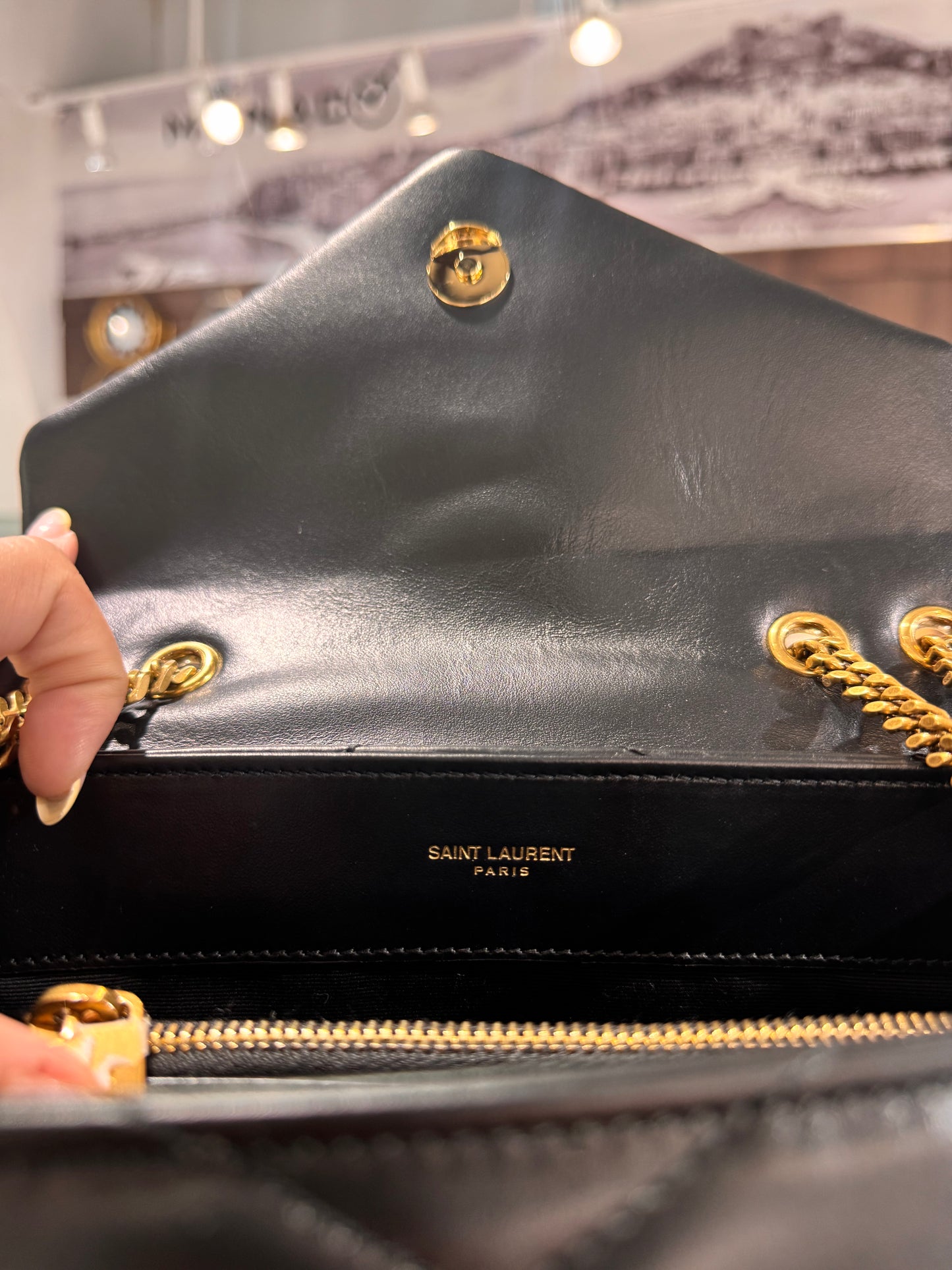 Saint Laurent Small Loulou Chain Satchel Black