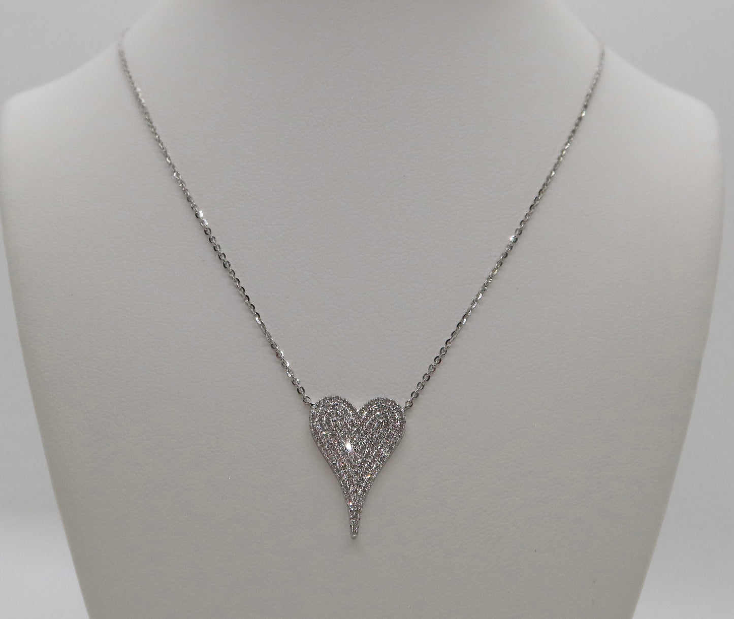 Diamond Heart 14k White Gold