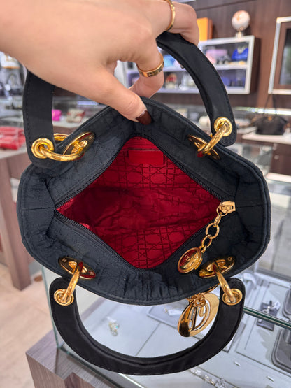 Christian Dior Medium Black Nylon Lady Dior