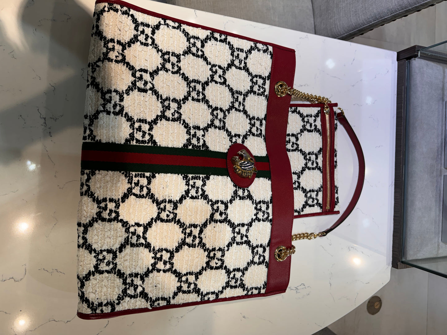 Gucci Rajah GG Tweed Large Tote