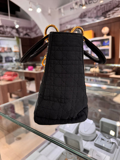 Christian Dior Medium Black Nylon Lady Dior