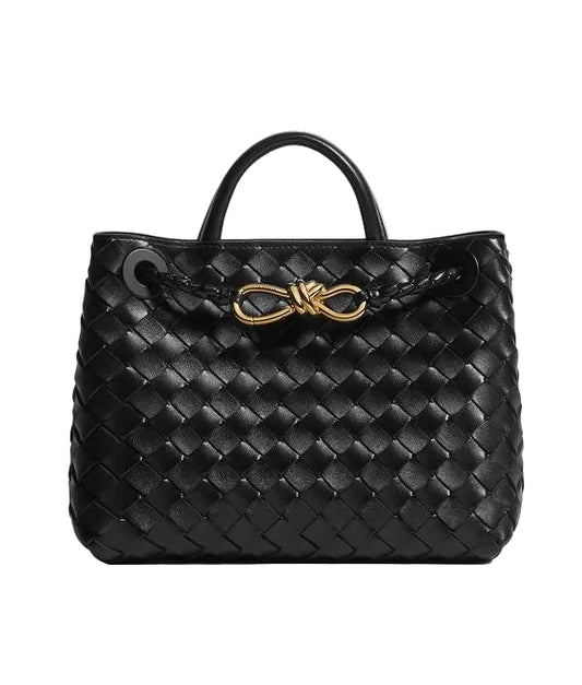 Pre-Owned Bottega Medium Andiamo Black Lambskin
