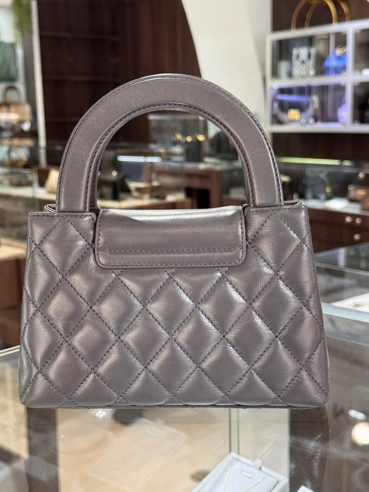 Chanel Nano Kelly Grey Calfskin