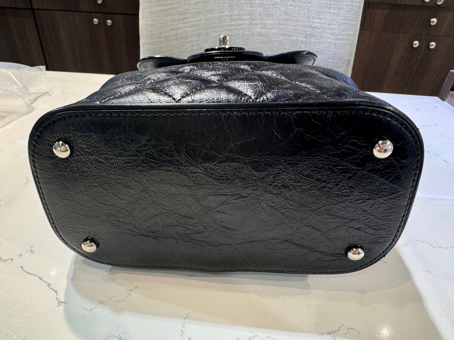 Chanel Black Calfskin PVC Vanity Bag