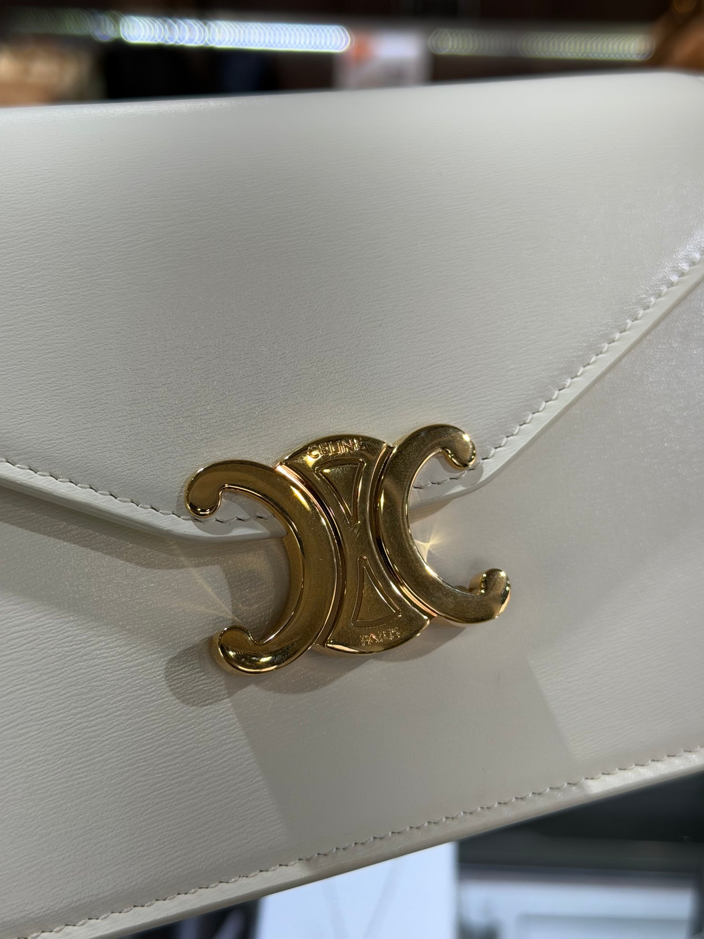 Pre-Owned Wallet On Chain Margo In Shiny Calfskin Gold Hardware