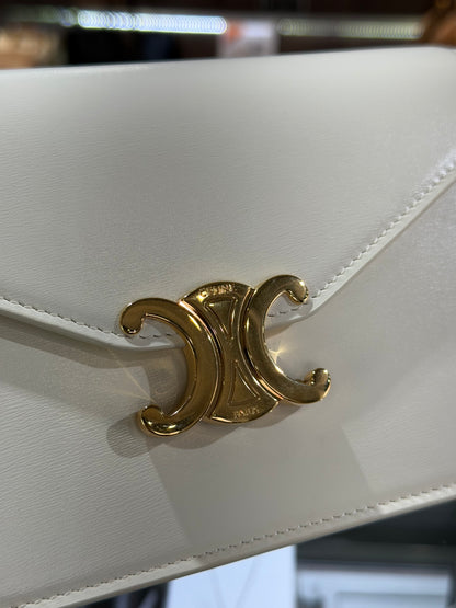 Pre-Owned Wallet On Chain Margo In Shiny Calfskin Gold Hardware