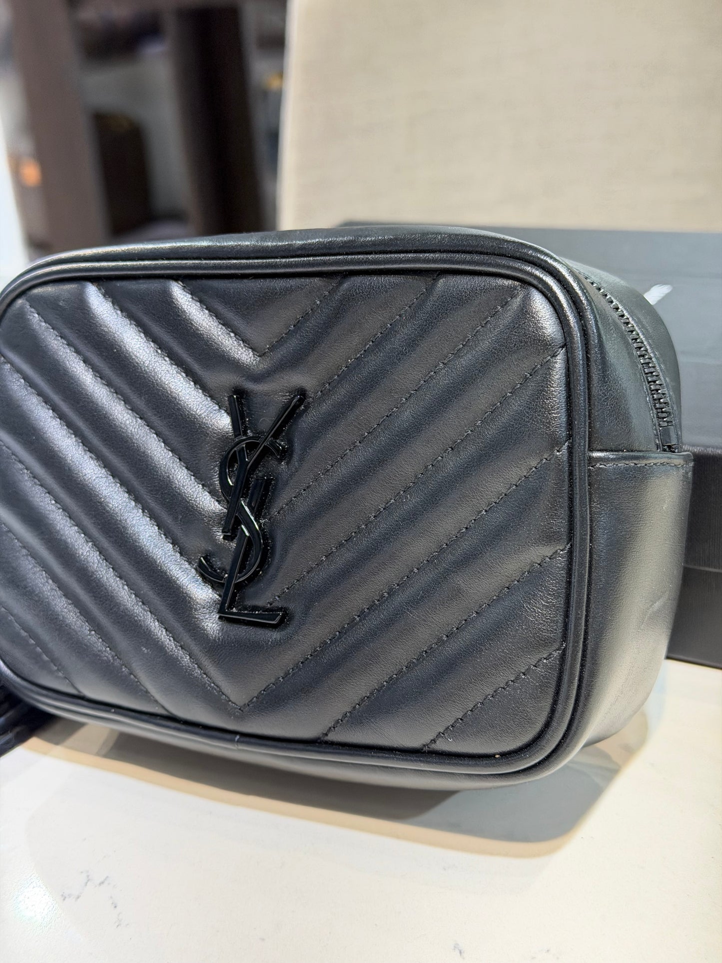 Pre-Owned YSL Lou Chevron Small Belt Bag