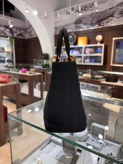 Christian Dior Medium Black Nylon Lady Dior