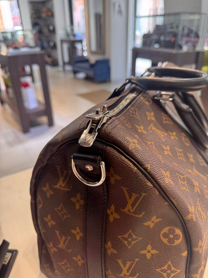 Louis Vuitton Monogram Macassar Keepall Bandouliere 45