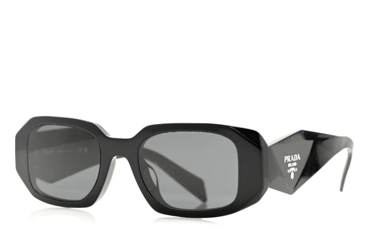 Pre-Owned Prada Acetate Symbole Sunglasses SPR 17W Black