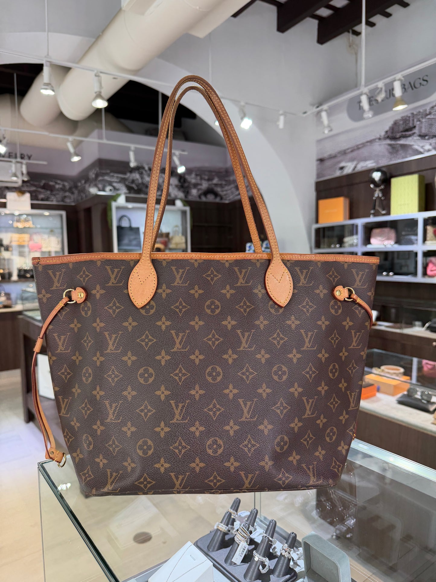 Pre-Owned LV Monogram Neverfull MM Pivoine Pink