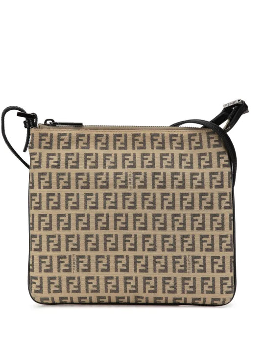 Vintage Fendi Zucchino Canvas Crossbody Bag
