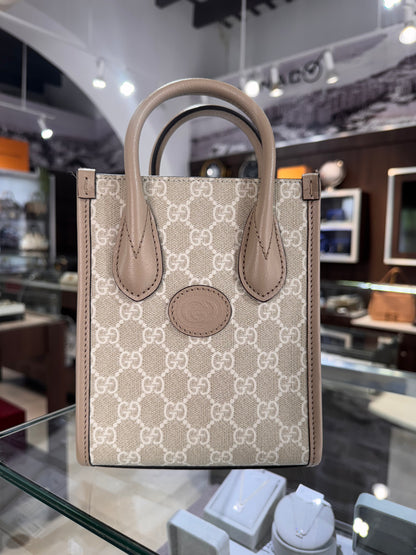 Gucci Beige GG Supreme Mini Tote