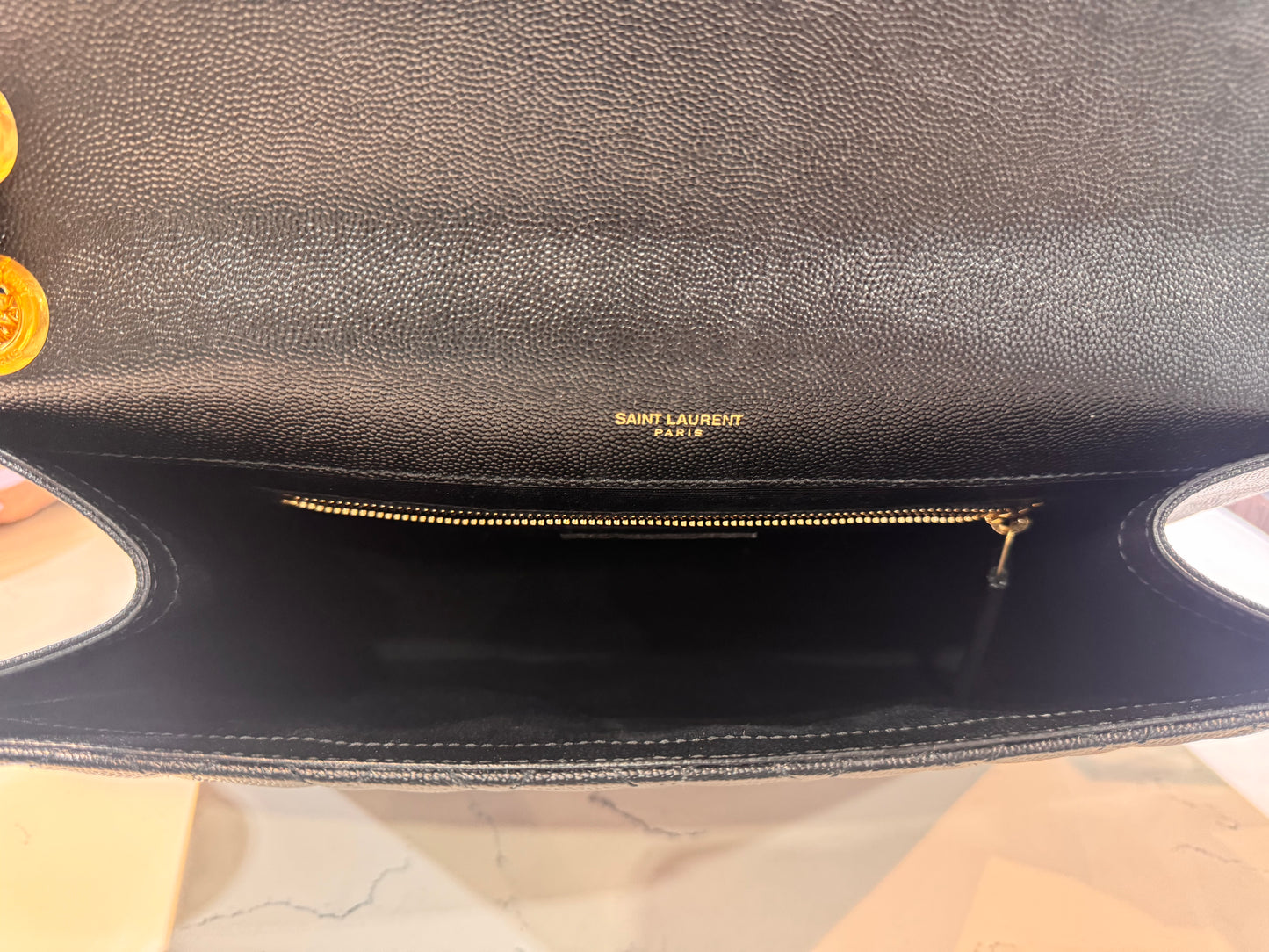 Pre-Owned Saint Laurent Large Envelope Black GHW