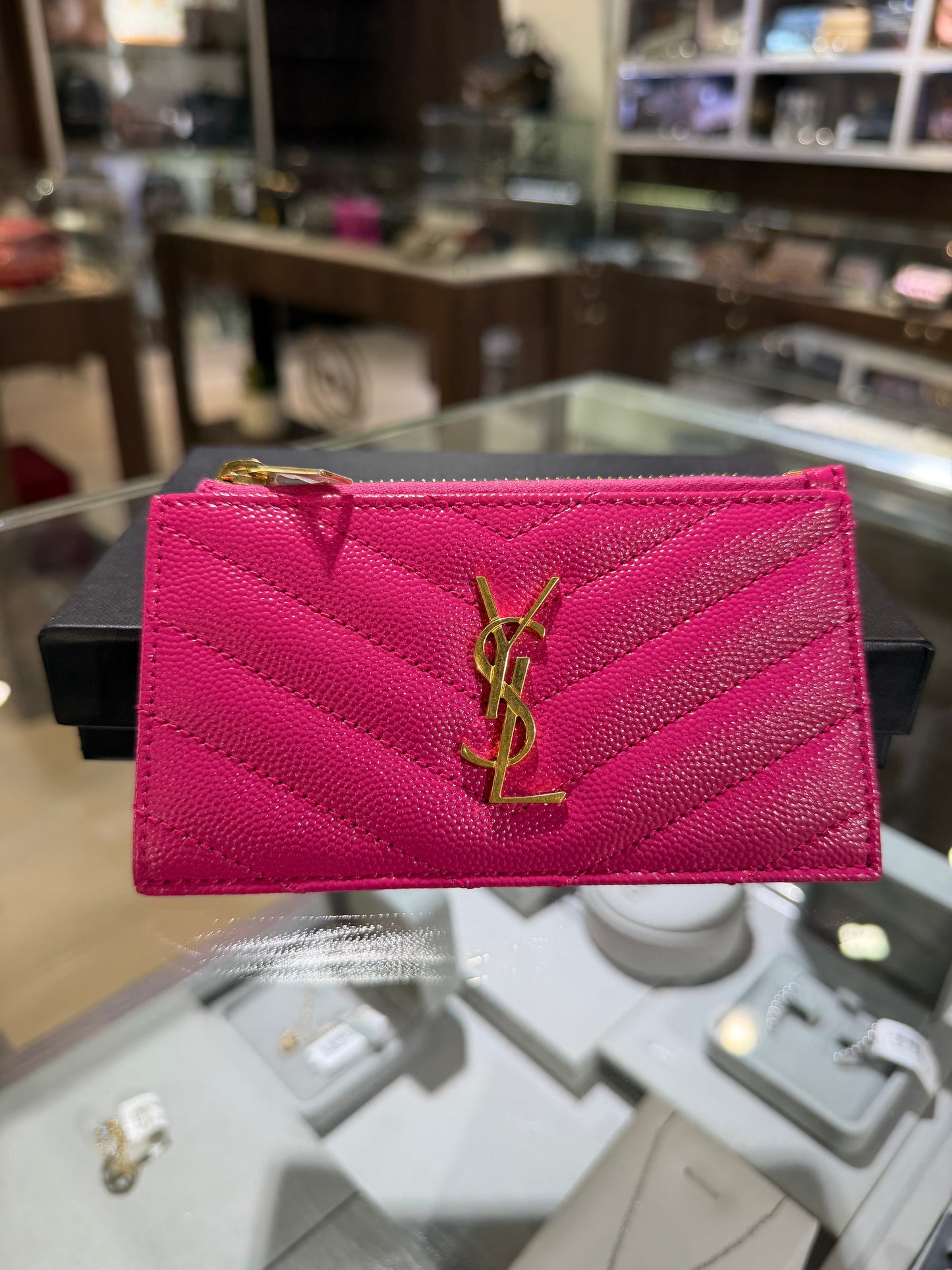 Saint Laurent Cassandre Pink Card Holder