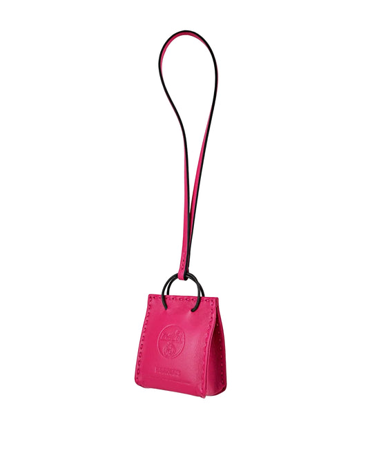 Unworn H Pink Shopping Bag Charm