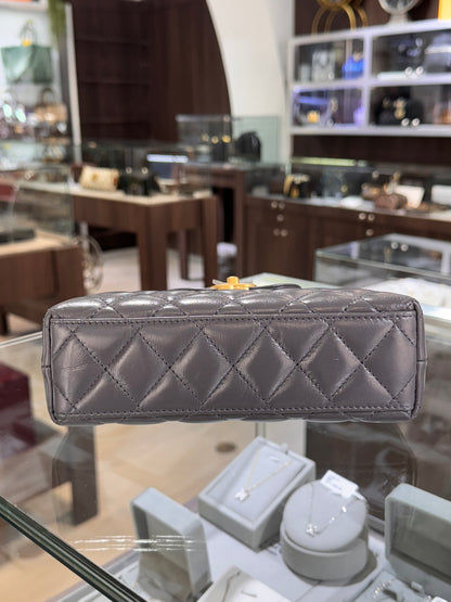 Chanel Nano Kelly Grey Calfskin