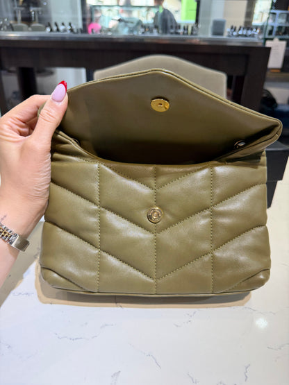 Pre-Owned YSL Toy Puffer Olive Green Nappa Leather