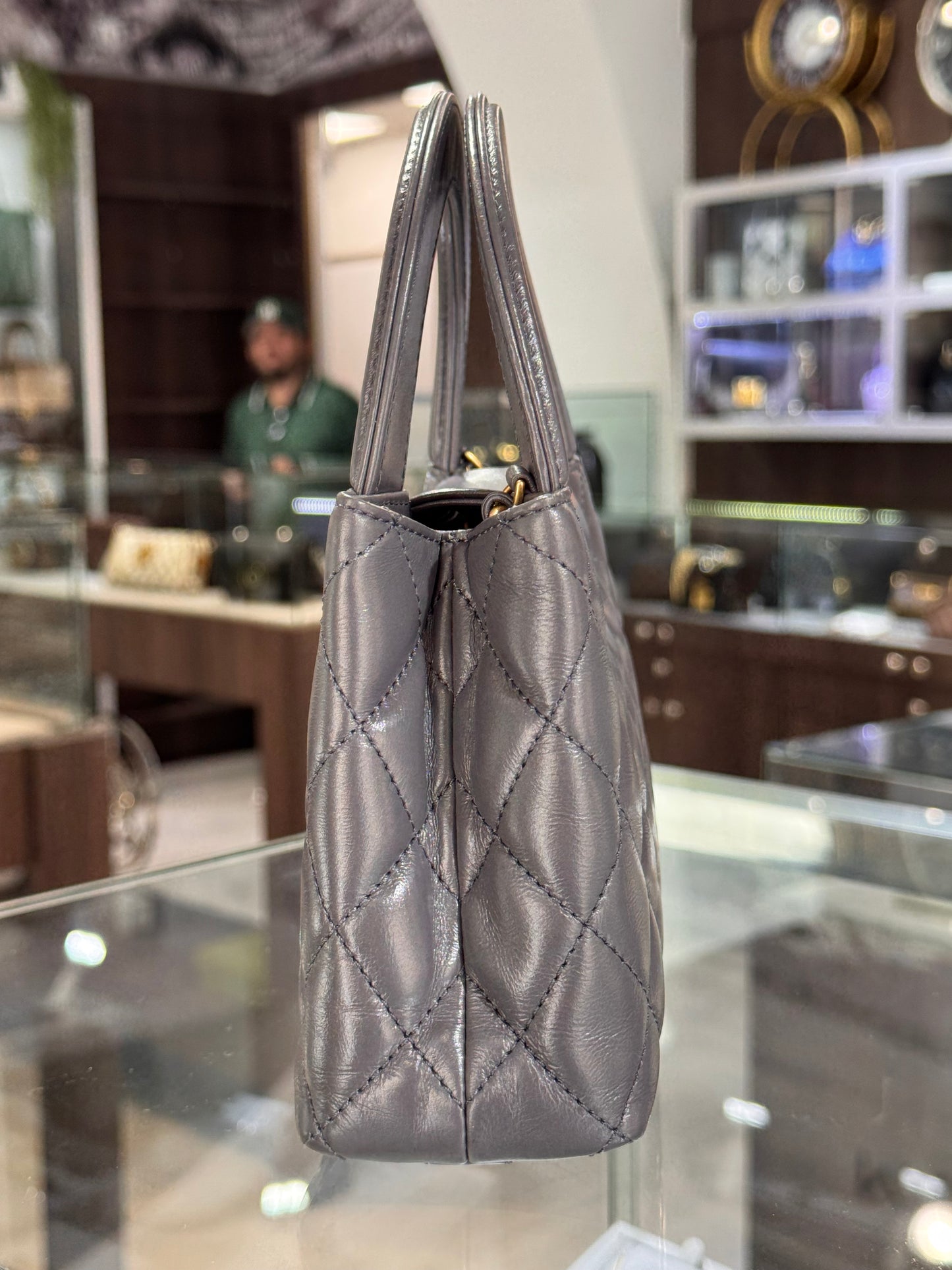 Chanel Nano Kelly Grey Calfskin