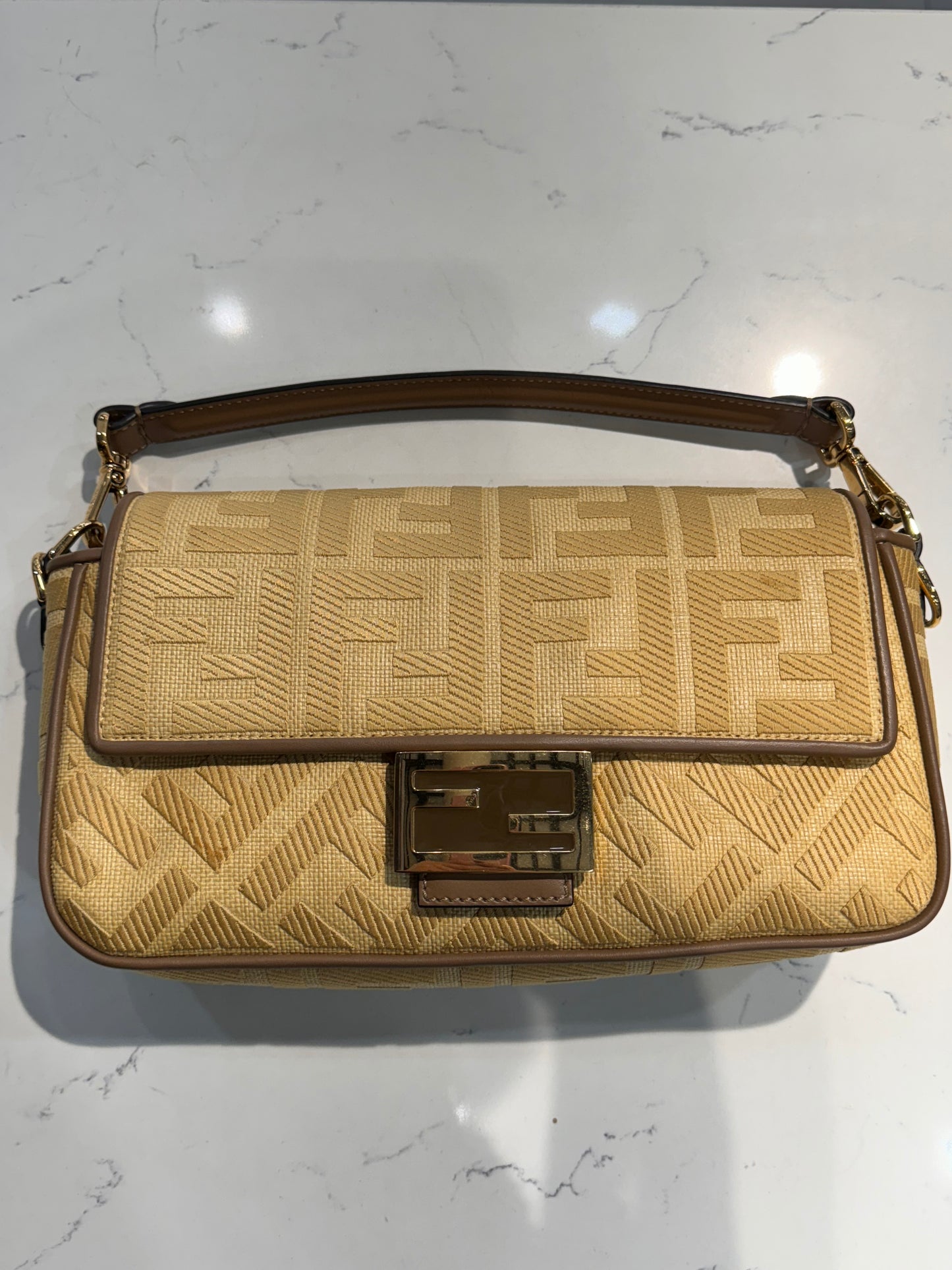 Fendi Viletto King Lucido FF Embriodered Baguette