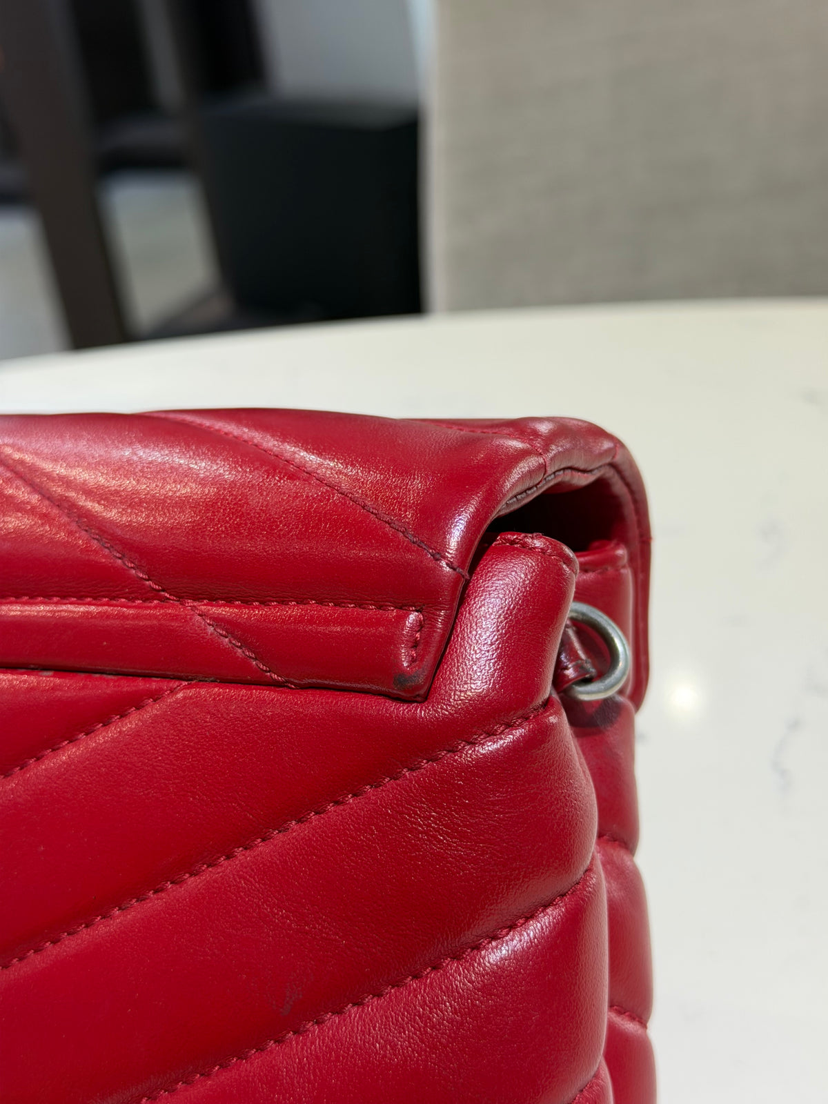 Pre-Owned YSL Red Mini Loulou Crossbody Bag