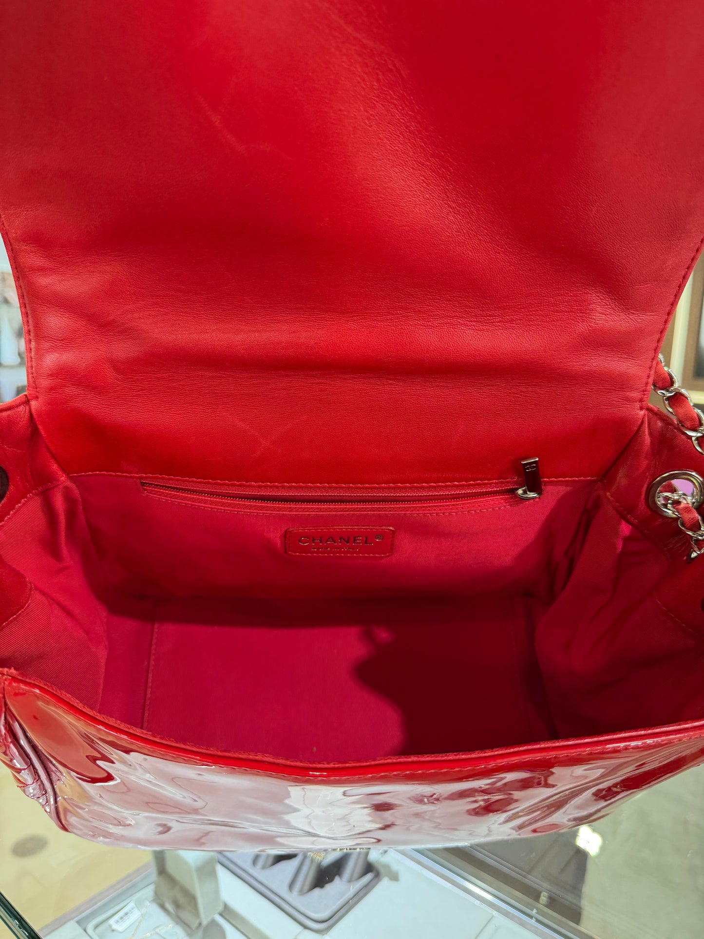 Pre-Owned CC Red Patent Lipstick  Flap