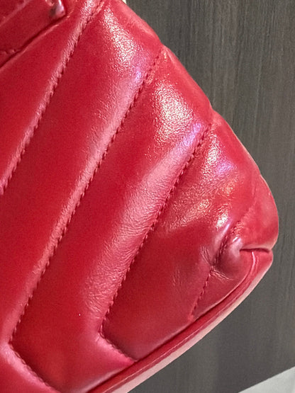 Pre-Owned YSL Red Mini Loulou Crossbody Bag