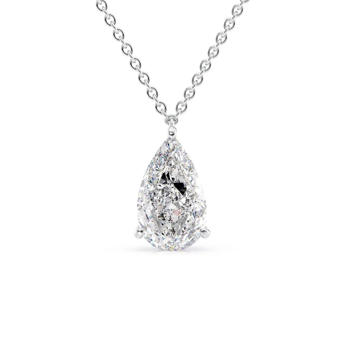 2.05ct Pear Lab 14k White Gold Necklace