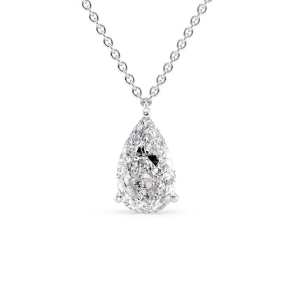 2.05ct Pear Lab 14k White Gold Necklace