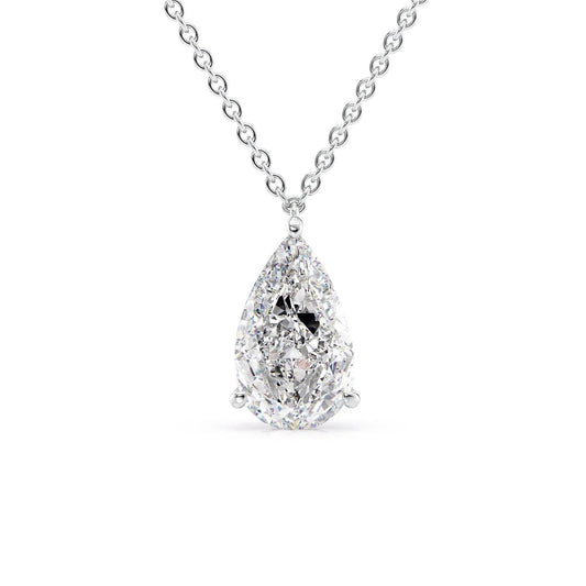 2.05ct Pear Lab 14k White Gold Necklace
