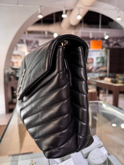 Saint Laurent Medium Loulou Black Silver Hardware