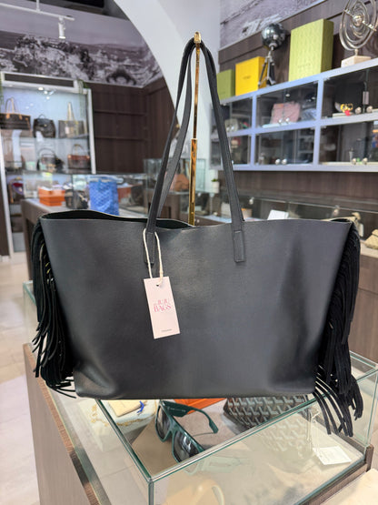 Pre-Owned YSL Black Large Fringe Shopping Tote