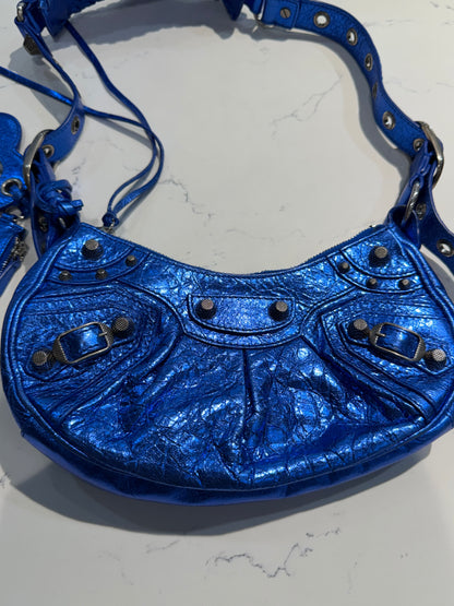Balenciaga Le Cagole XS Blue Metallic